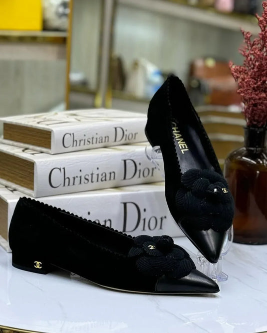 Ballet Flats with Floral Accent - Faizah Outlet