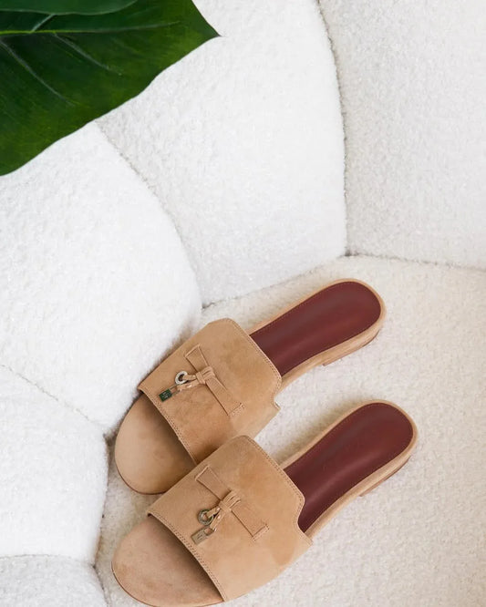 Elegant Velvet Flats - Faizah Outlet