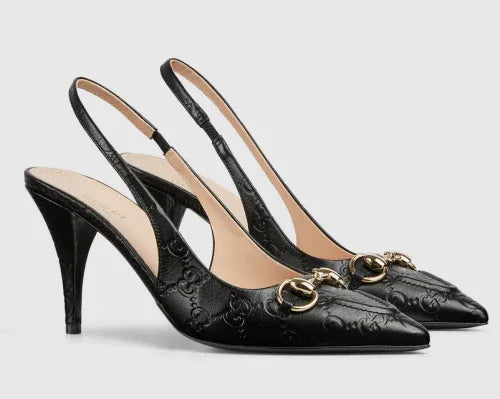 Horsebit Monogram GG Back Belt Heels - Faizah Outlet