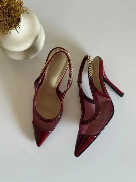 Mesh High Heel Slingbacks - Faizah Outlet