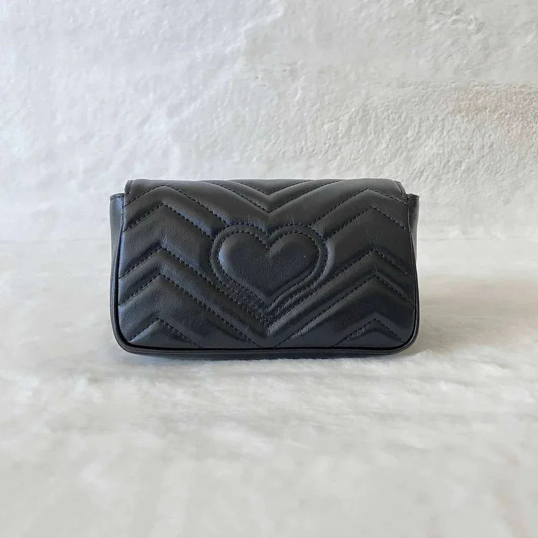 Black Matelassé Super Mini Bag - Faizah Outlet