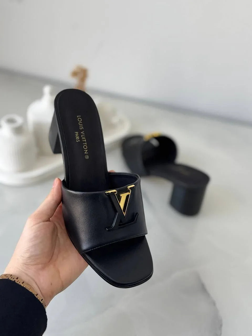 Elegant Calf Leather Mules - Faizah Outlet