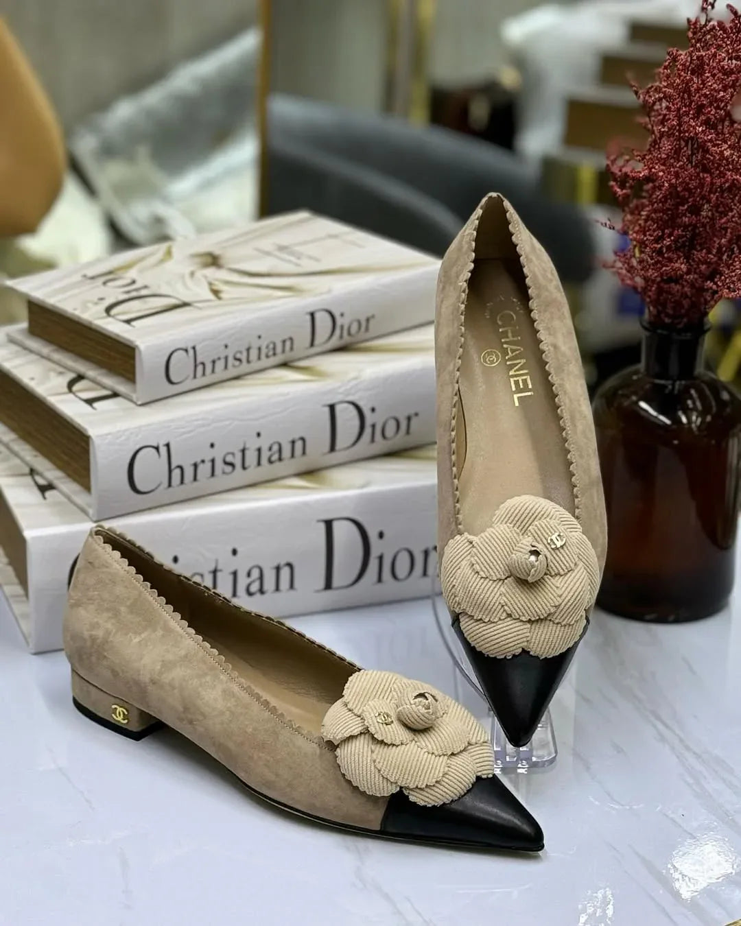 Ballet Flats with Floral Accent - Faizah Outlet