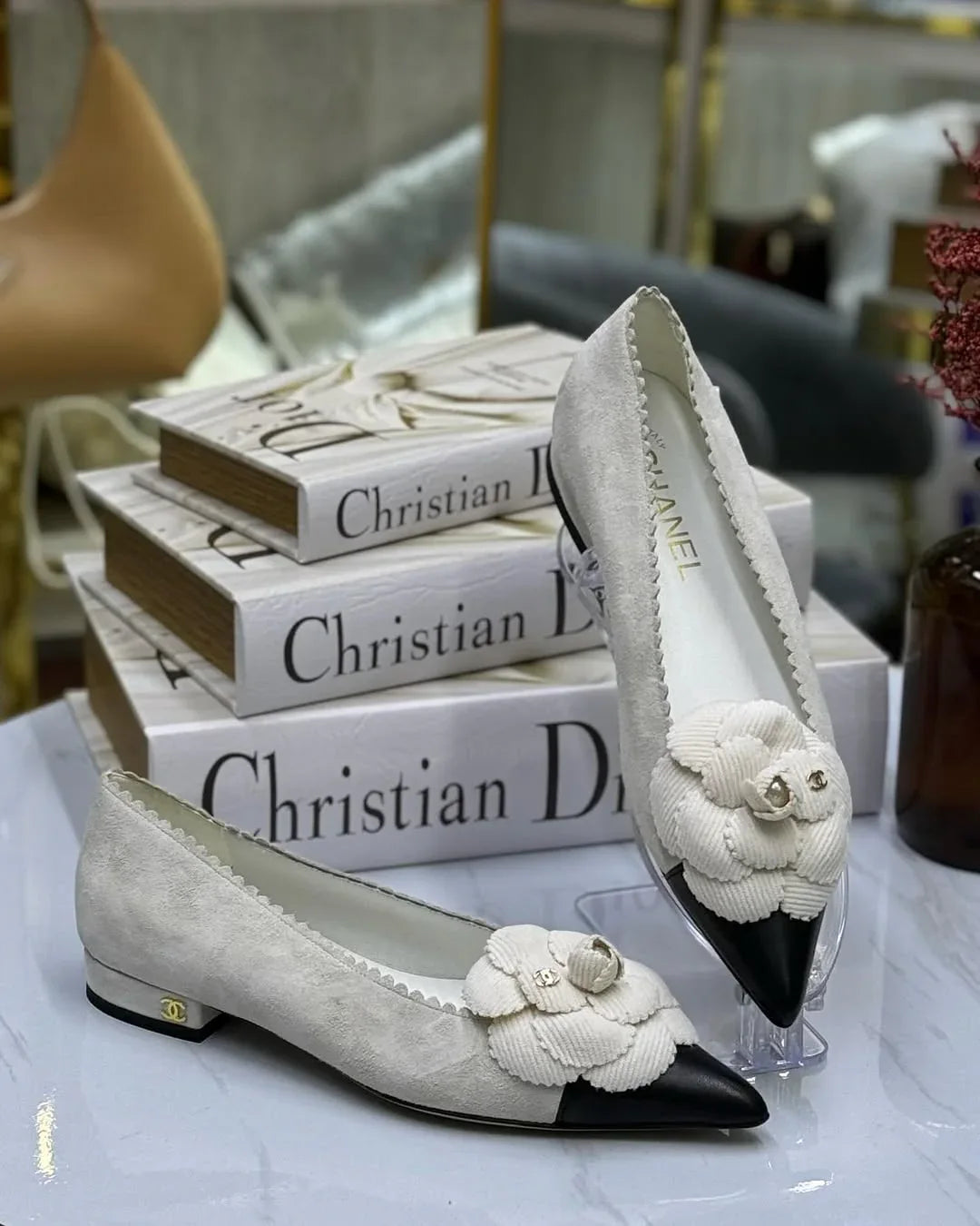 Ballet Flats with Floral Accent - Faizah Outlet