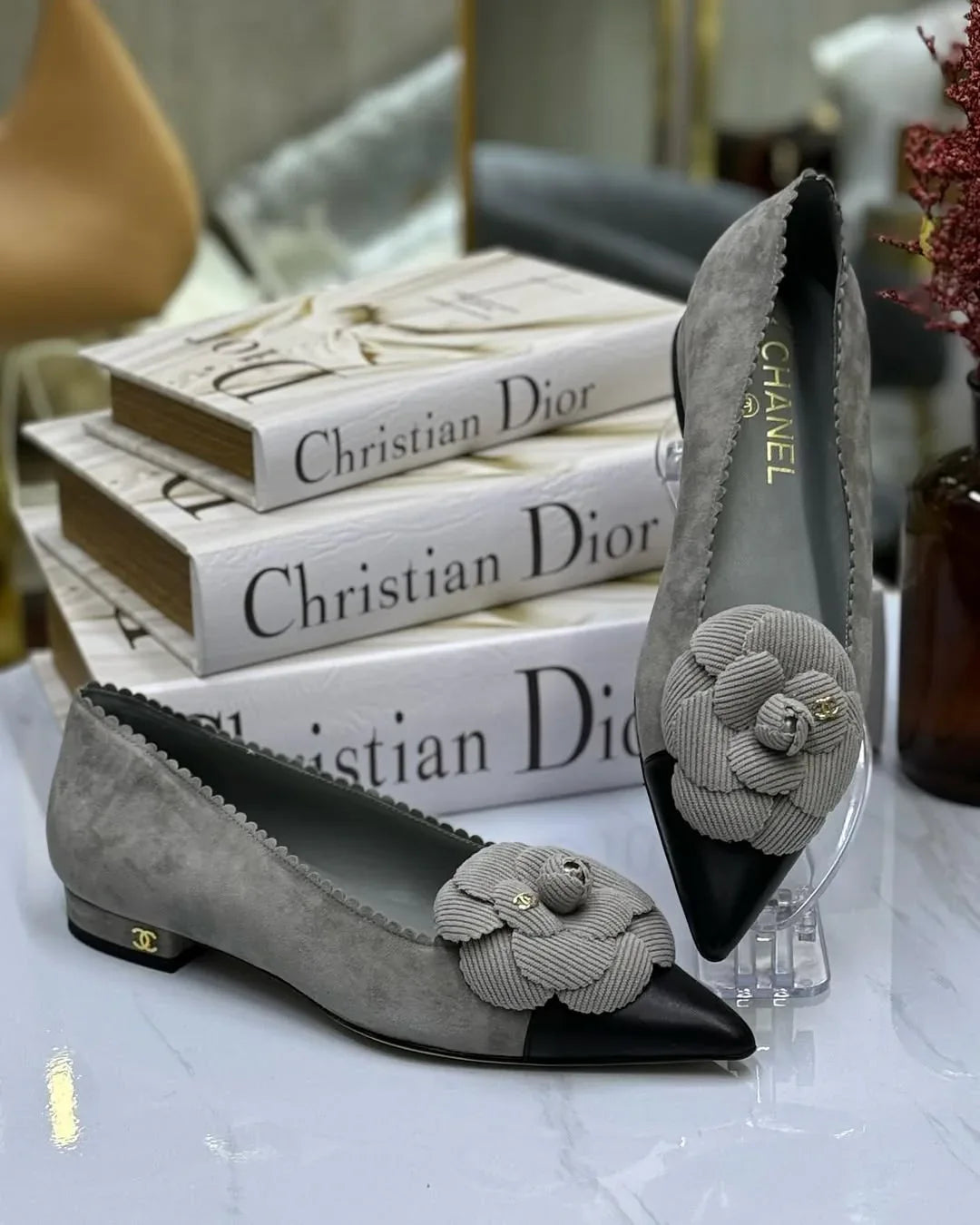 Ballet Flats with Floral Accent - Faizah Outlet