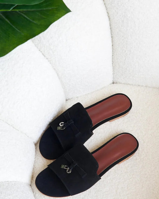 Elegant Velvet Flats - Faizah Outlet