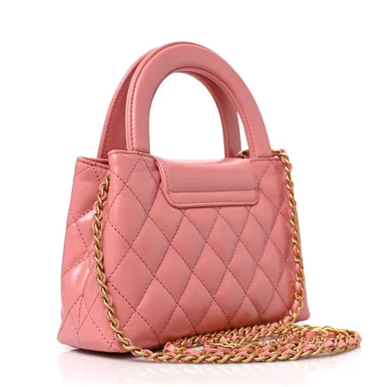 Chanel Pink Calfskin Mini Kelly Shopper - Faizah Outlet