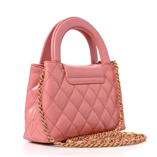 Chanel Pink Calfskin Mini Kelly Shopper - Faizah Outlet