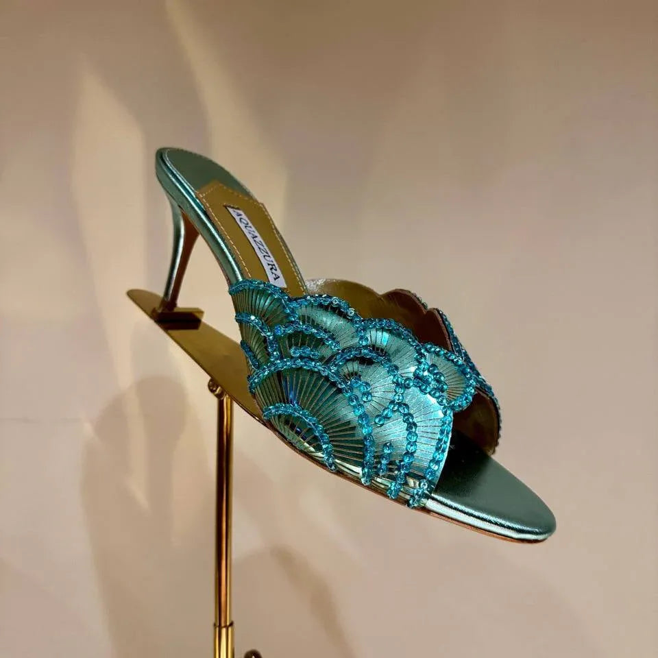 Crystal Glam Slip-On Mules - Faizah Outlet