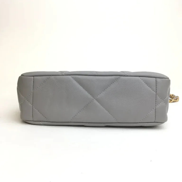 Medium Grey Lambskin 19 Flap Bag - Faizah Outlet