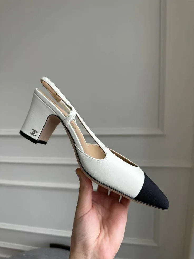 Classic Two-Tone Slingbacks - Faizah Outlet