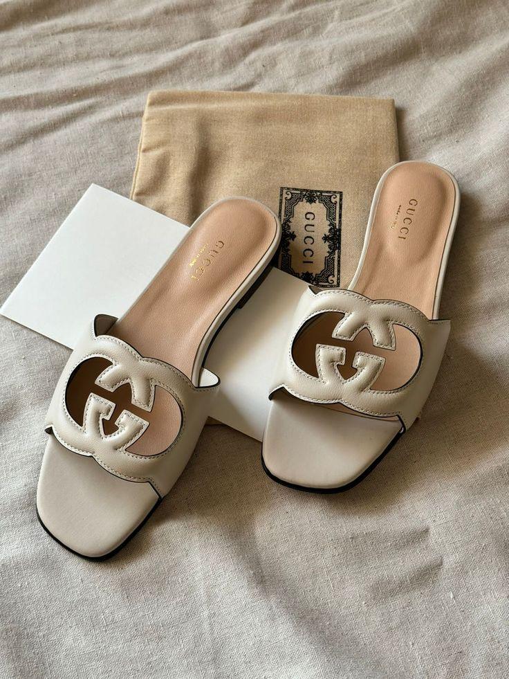 Stylish Cut-Out Leather Slide Sandals - Faizah Outlet