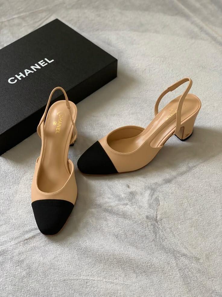 Classic Two-Tone Slingbacks - Faizah Outlet