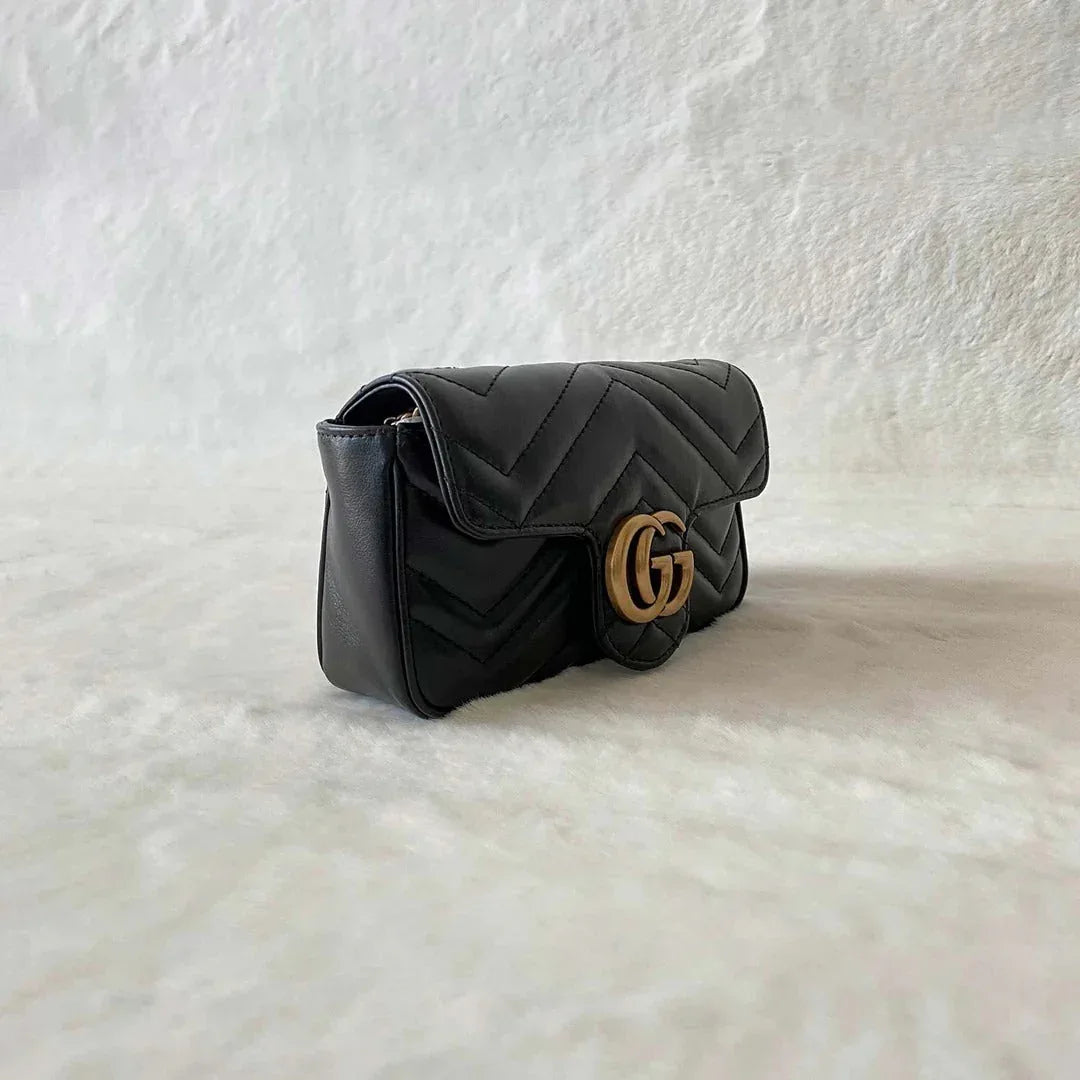 Black Matelassé Super Mini Bag - Faizah Outlet