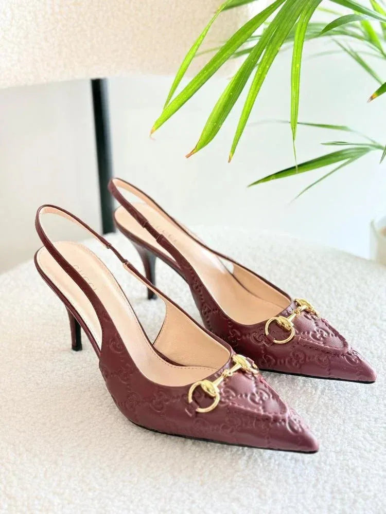 Horsebit Monogram GG Back Belt Heels - Faizah Outlet