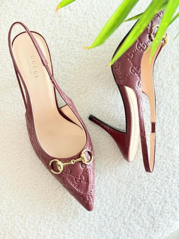 Horsebit Monogram GG Back Belt Heels - Faizah Outlet