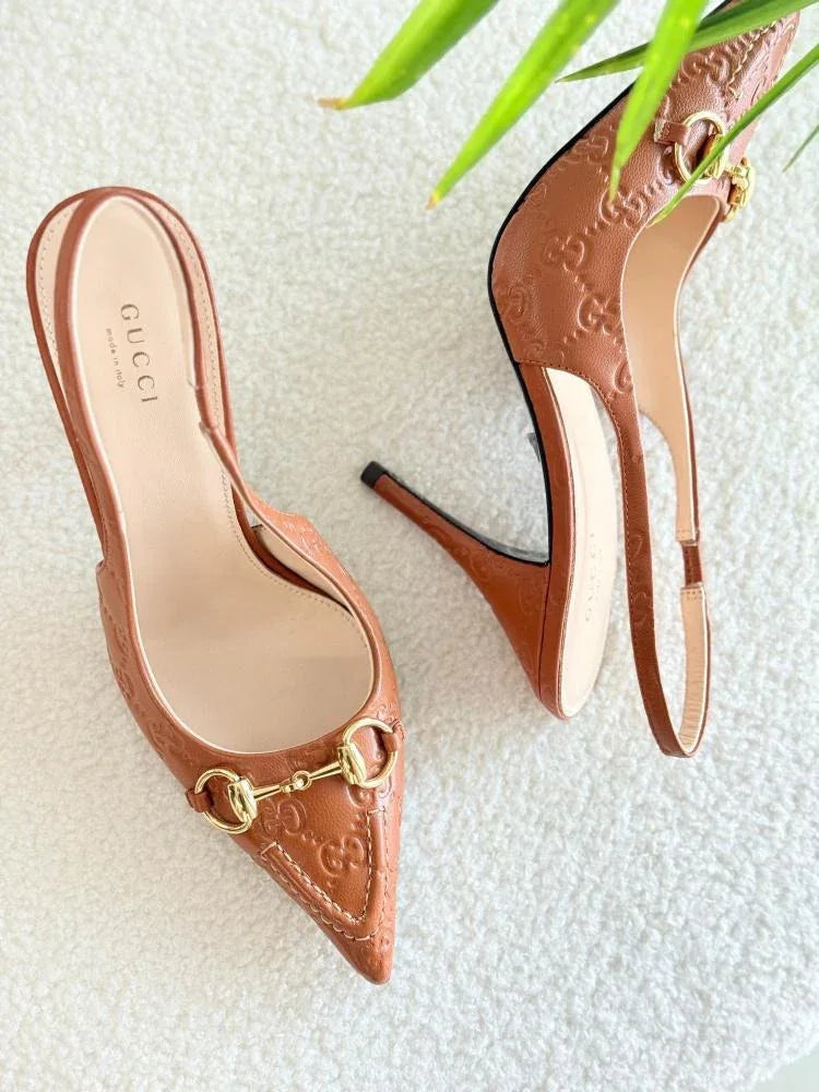 Horsebit Monogram GG Back Belt Heels - Faizah Outlet