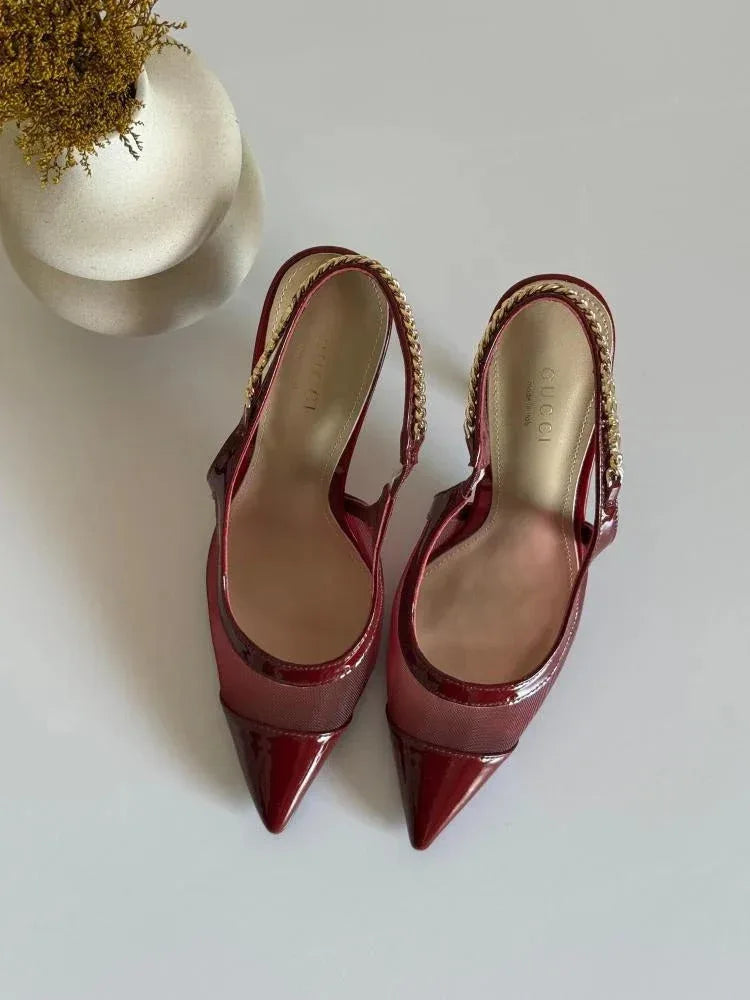 Mesh High Heel Slingbacks - Faizah Outlet