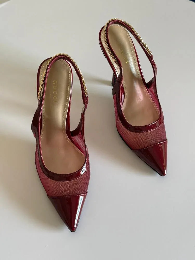 Mesh High Heel Slingbacks - Faizah Outlet