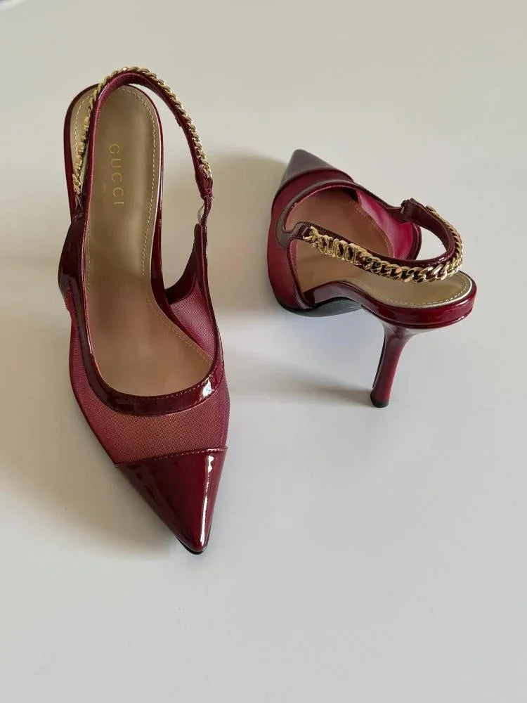 Mesh High Heel Slingbacks - Faizah Outlet