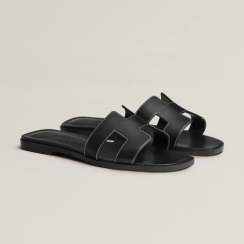 Elegant Calfskin Sandals - Faizah Outlet