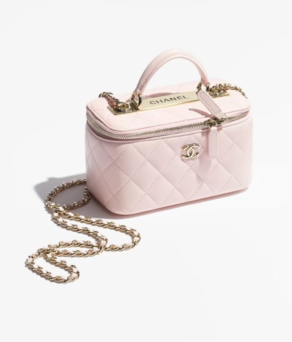 Elegant Lambskin Vanity Bag with Chain - Image 2